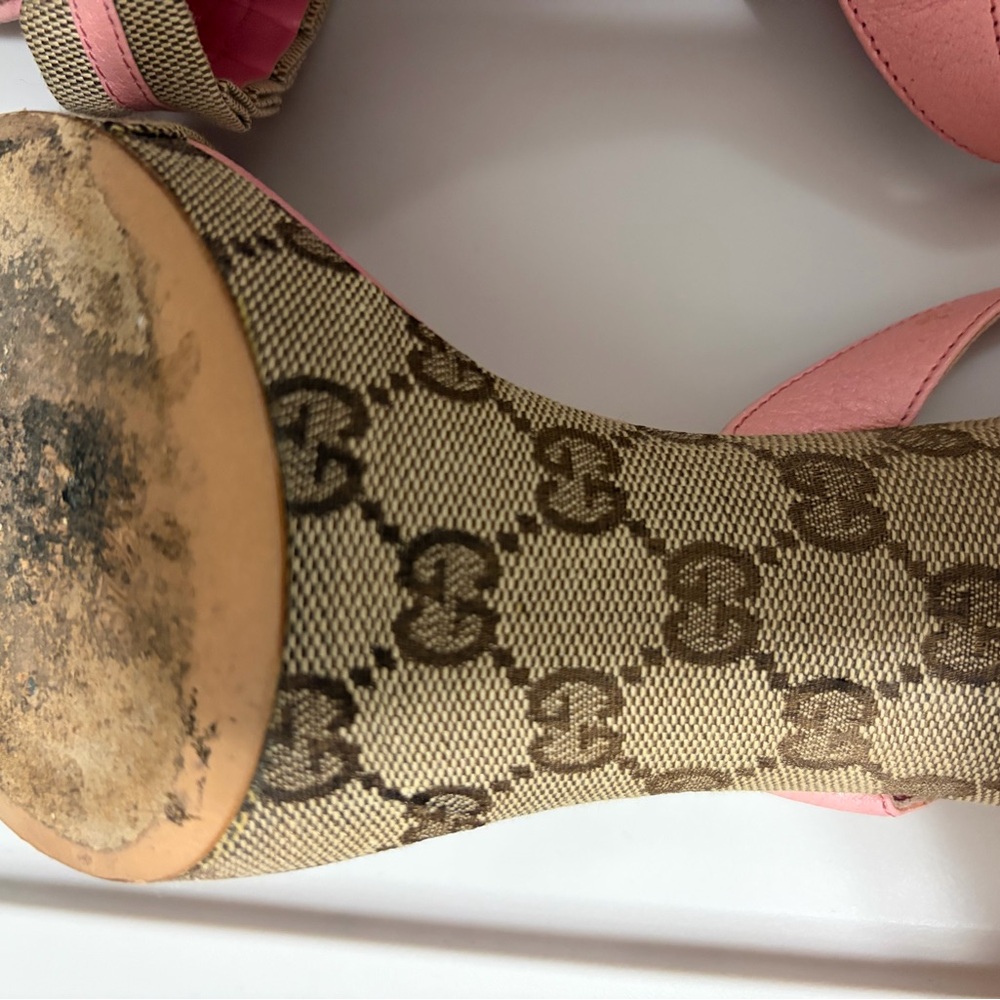 Gucci Women’s Pink Slingback Heeled Sandals - Picture 5 of 8